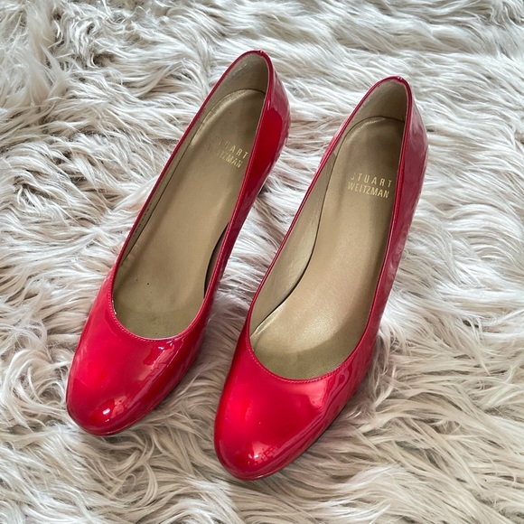 Stuart weitzman red patent leather heels size 7 - Picture 9 of 10
